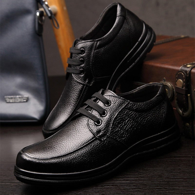 New High Quality Genuine Leather Shoes Men Flats Fashion Men&