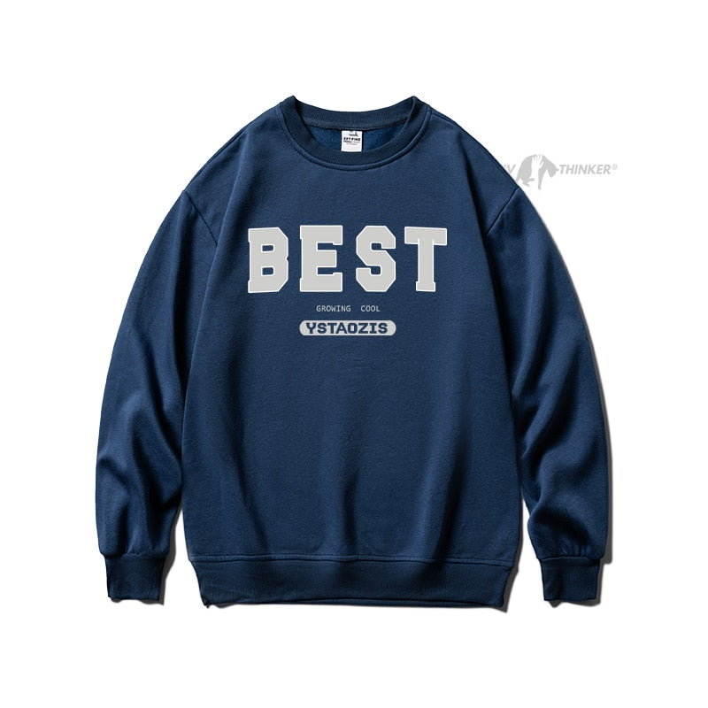 Privathinker Spring Autumn Letter Hoodies For Men Oversized Sweatshirts Korean Man Clothing Casual Unisex Pullovers Thick 3XL