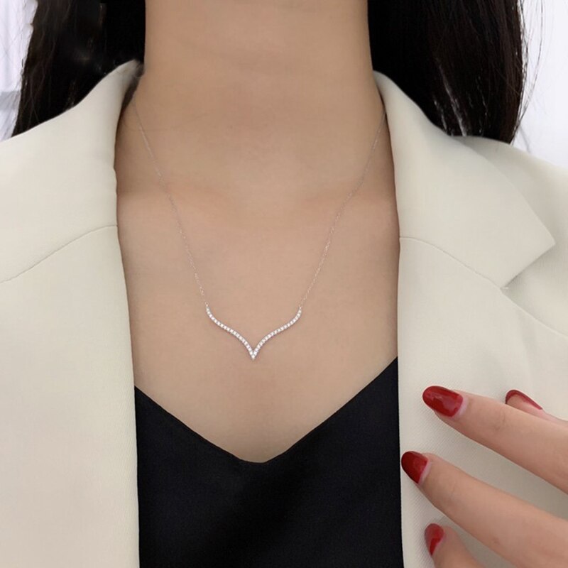 0.3Ct Natural Marquise Diamond 18K White Gold Four Leaf Clavicle Necklace Ultra Luxury Party Fine Jewelry Girl Birthday Gif