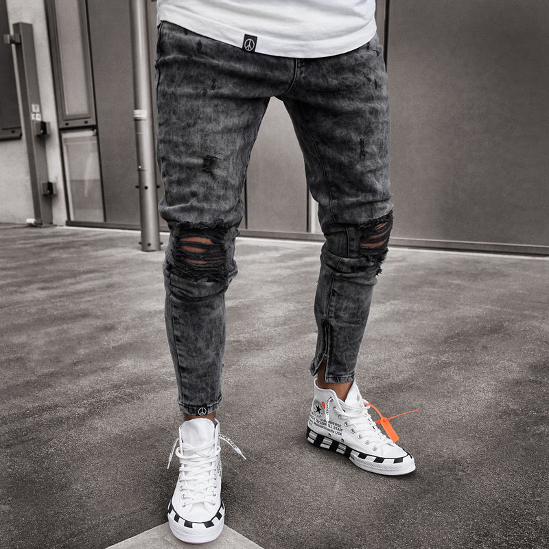 Jeans For Men Fashion Skinny Ripped Denim Trousers Biker High Quality Male Slim Casual Men&