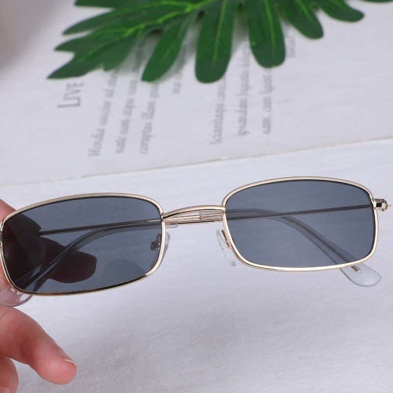 Vintage Square Sunglasses Women Retro Mirror Metal Frame Sun Glasses Female Fashion Oculos De Sol Feminino