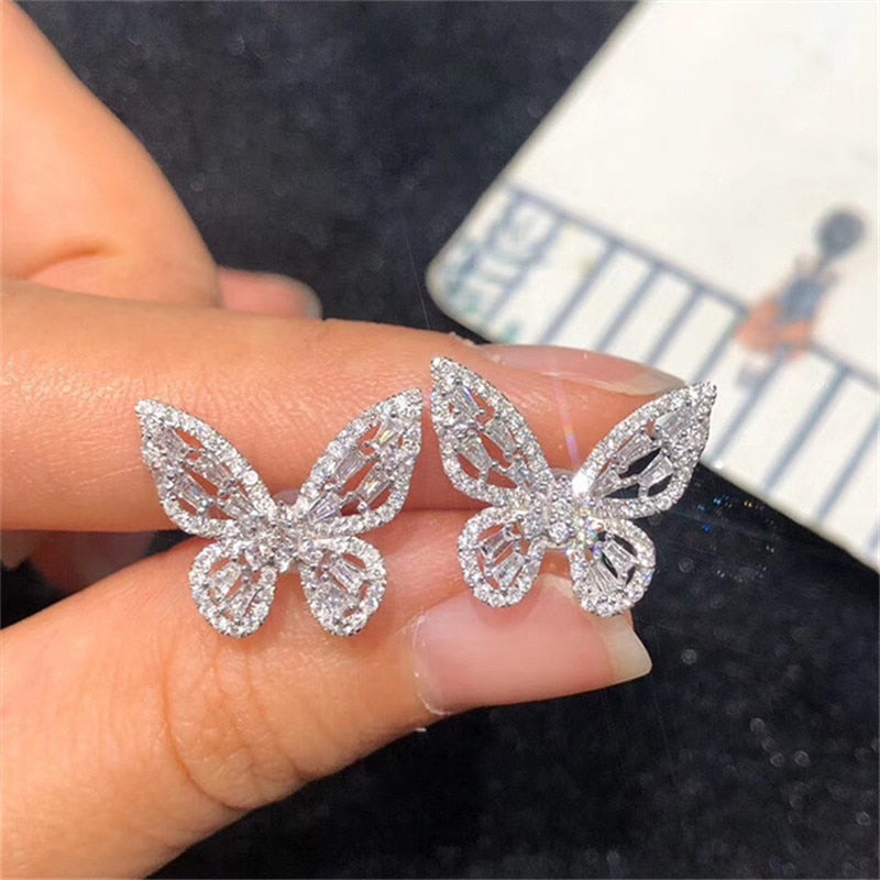 CC Butterfly Necklaces Pendants For Women Sterling Cubic Zirconia Luxury Clavicle Chain Temperament Jewelry Necklace CCN700