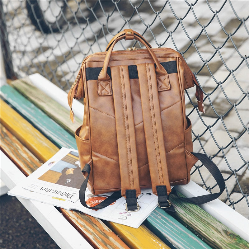 2021 Vintage backpack women high quality leather backpack high capacity school bags for teenage girls women travel backpacks