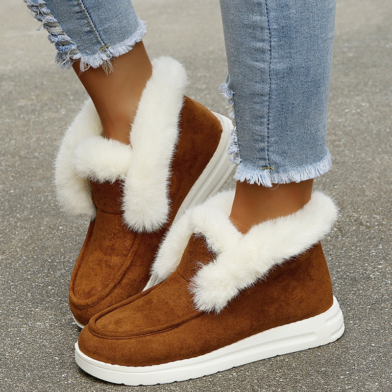 2022 New Women Boots Thickening Plus Velvet Winter Fashion Warm Short Boots Cotton Shoes Women&