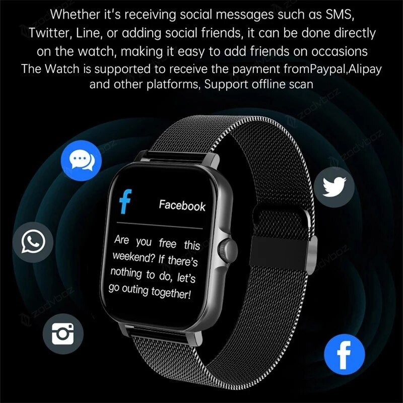 2022 New Bluetooth Answer Call Smart Watch Men Full Touch Dial Call Fitness Tracker IP67 Waterproof Smartwatch men women +Box