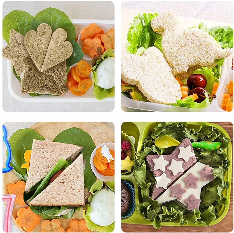 Diy Sandwich Cutter Mould Children Funny Cartoon Lunch Breakfast  Food Cutting Die Bread Mold Baking Tool Kitchen Accessories