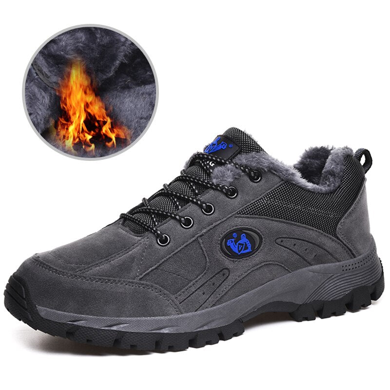 49 Winter Lager Size Outdoor Men Leather Casual Shoes Women Warm Fur Sneakers Lace Up Adult Footwear Plush Spring Summer Walking