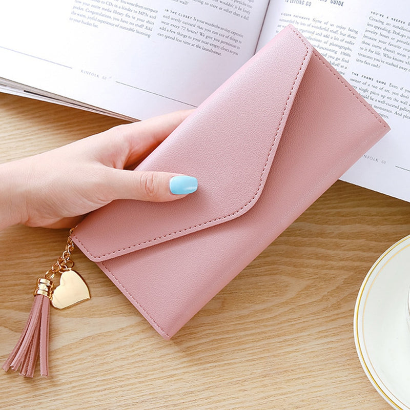 Butterfly Designer Women Long Wallets PU Leather Money Bag Solid Wool Ball Bow Clutch Bag Large Capacity Card Bag Coin Purse