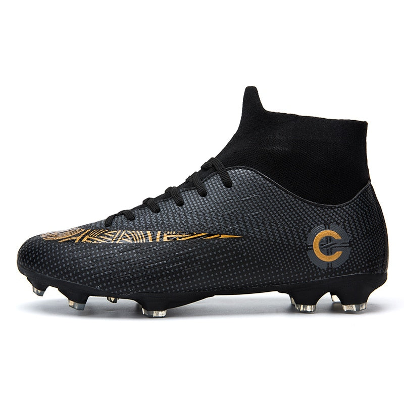 Soccer Shoes Football Boots Man's High Ankle Sneakers Men Outdoor Cleats Boots Long Spikes Soccer Shoes EUR36-46