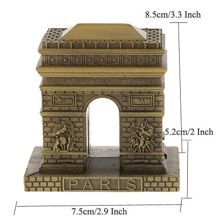 ERMAKOVA Metal World Famous Building Architecture Model Statue Landmark Tourist Souvenir Home Office Decoration