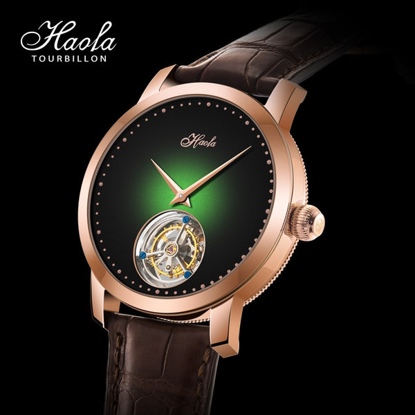Haofa Men Manual Sapphire Tourbillon Mechanical Wristwatches Simple Fashion Flying Tourbillon Movement Watch For Men Man Luxury