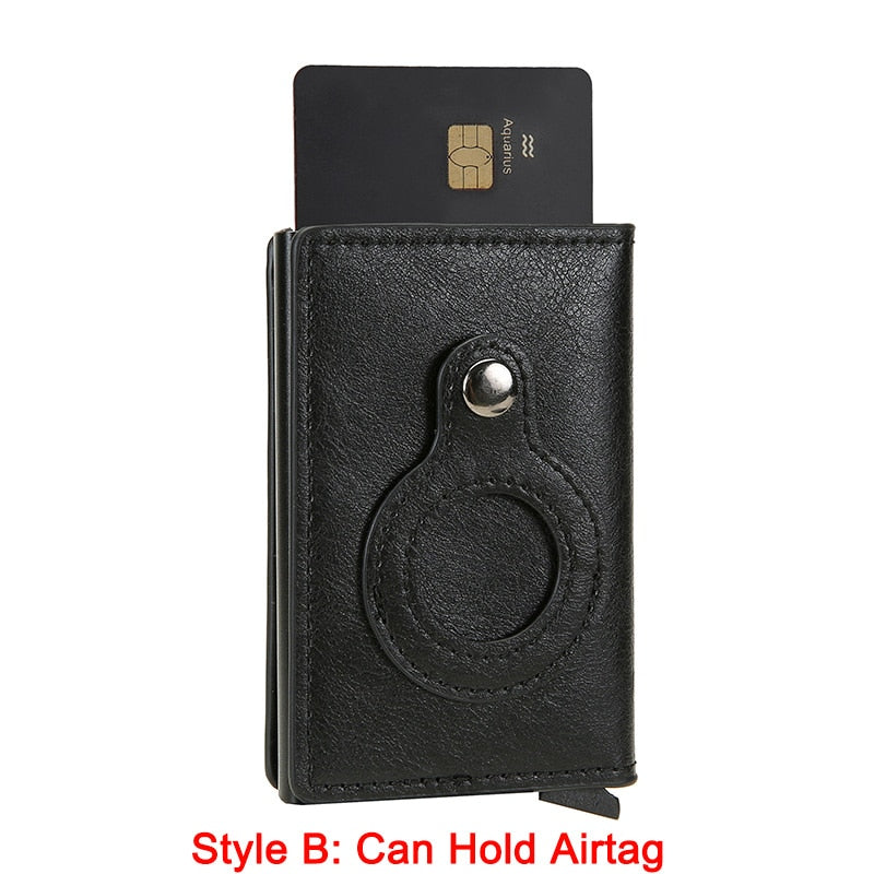 Rfid Card Holder Men Wallets Money Bag Male Black Short Purse 2022 Small Leather Slim Wallets Mini Wallets For Airtag Air Tag