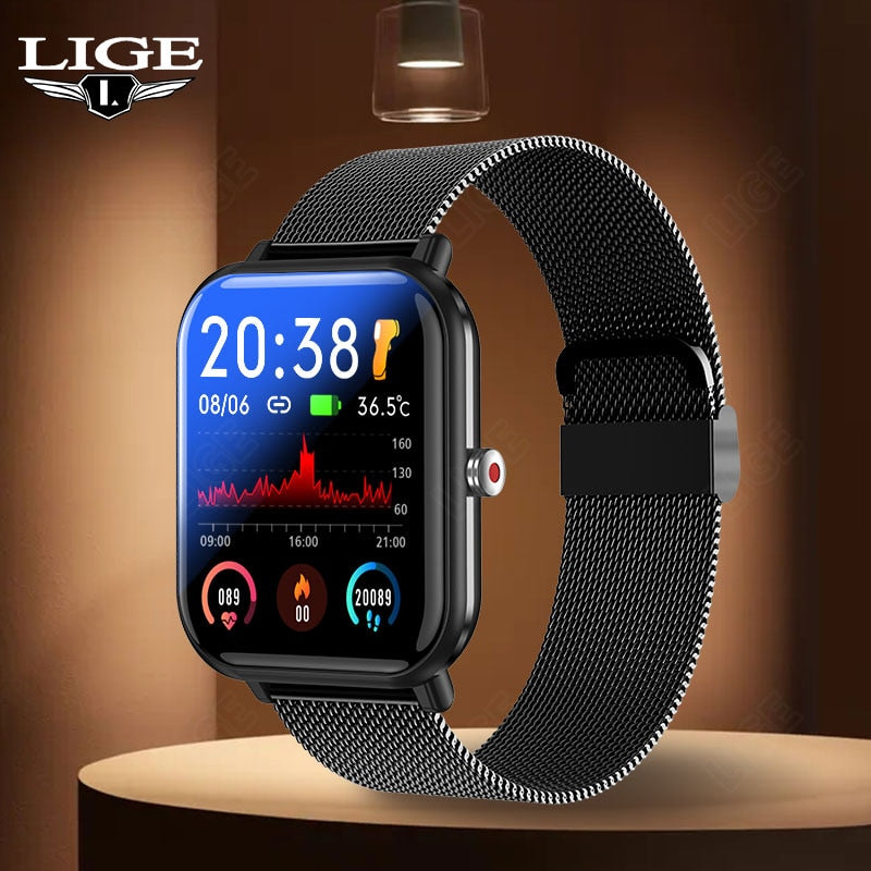 LIGE 2022 Smartwatch Men Watches Waterproof  Blood Oxygen Heart Rate Monitor Bluetooth Calls Smart Watch For Women IOS Android