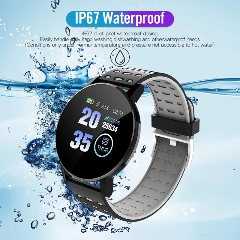 Twitch Smart Watch Men Women Heart Rate Blood Pressure Monitoring Fitness Sport racker Bluetooth Play Music Call 119 Smart Watch