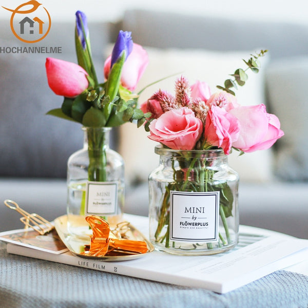 Tabletop Vase for Home Decoration Europe Nordic Design Vase for Flower Glass Arts Living Room Decoration Flower Vase