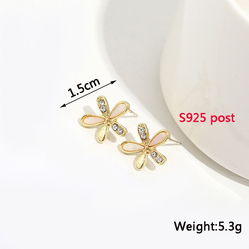 New Korean Fashion Dangle Earrings for Women White Flower Drop Earrings pendientes New Year Gift Fashion Ear Jewelry aretes