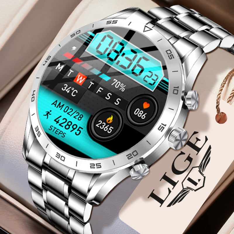 2022 Smartwatch Man AMOLED Full Touch Screen Bluetooth Dial Contacts Sync Heart Rate Healthy Sport Watches Man Smart Watch Men