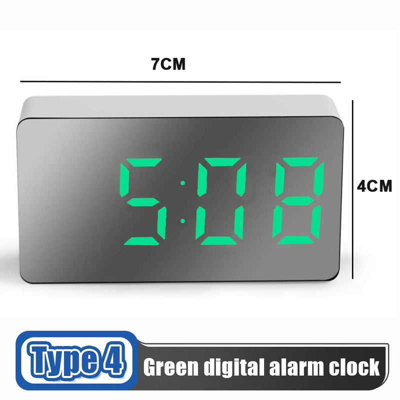 LED Mirror Table Clock Digital Alarm Snooze Display Time Night Light  Desktop USB Alarm Clock Home Decor Gifts for Children