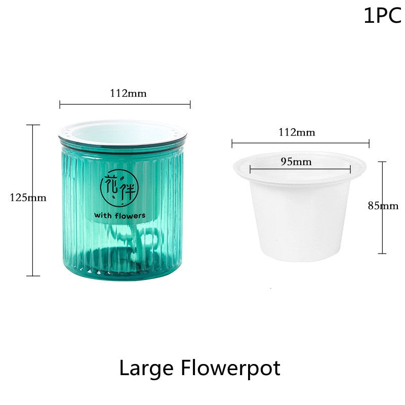 Self Watering Planter Pots Mini Round Design Succulent Plant Pot Indoor Home Garden Modern Decorative Pot Garden Supplies FU