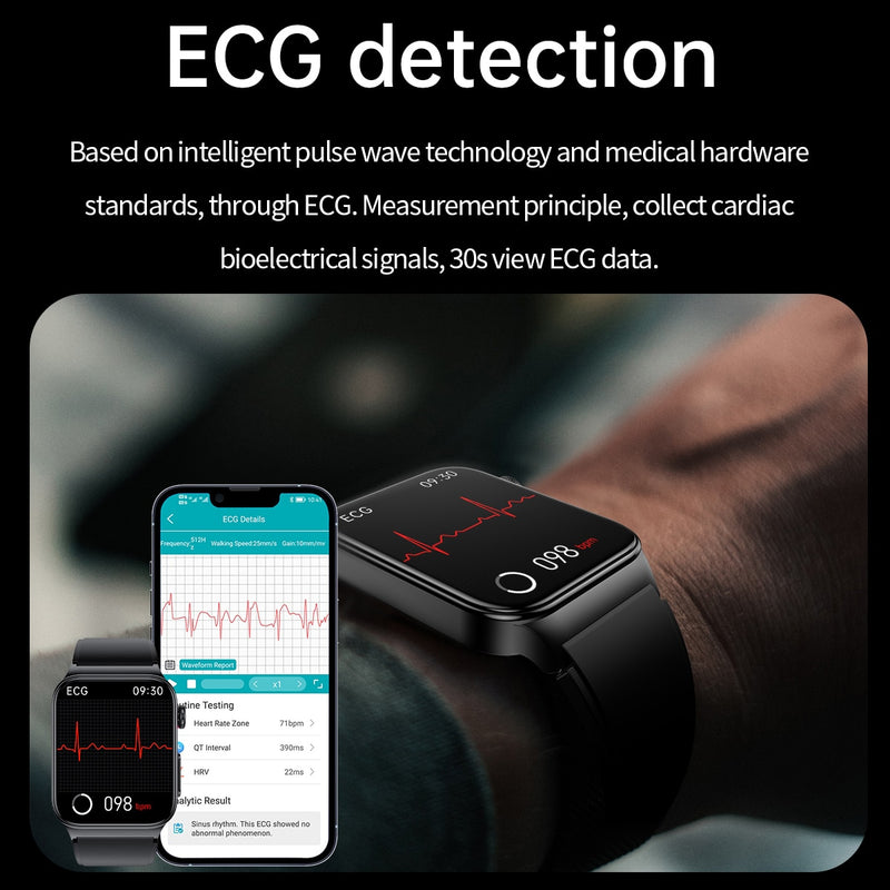 New ECG+PPG Smart Watch Men Laser Treatment Of Hypertension Hyperglycemia Hyperlipidemia Heart Rate Healthy Sport Men Smartwatch