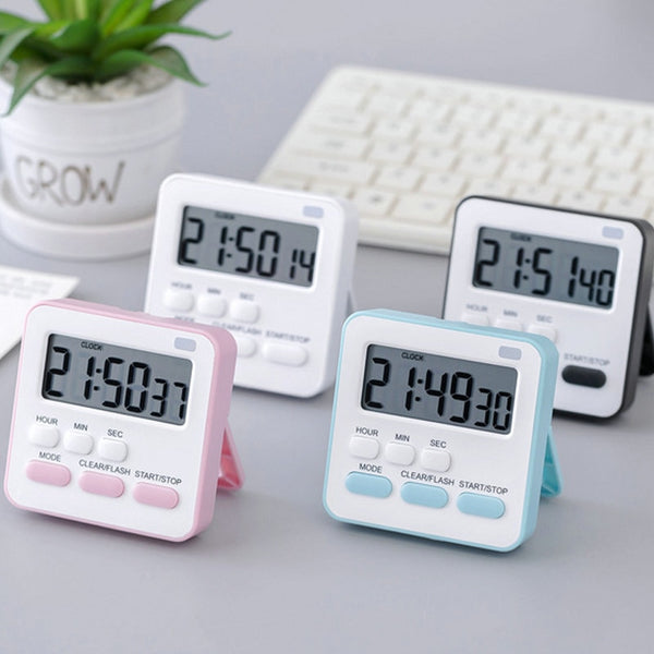 Portable Mini Digital Clock with Flashing Light Timer Cooking Kitchen Sport Study Game with Magnetic Countdown Alarm Clock