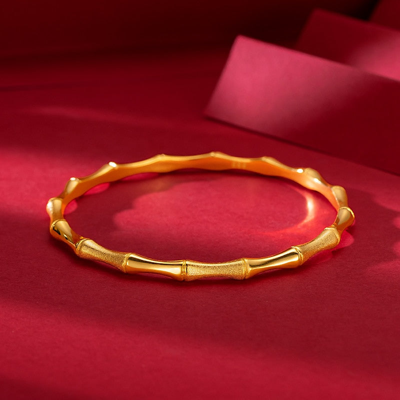 Original Snake Bone Bamboo Bracelet Pulceras Y Brazaletes Mujer Ladiesfine Brand 18 K Real Yellow Gold Luxury Fine Jewelry Gift