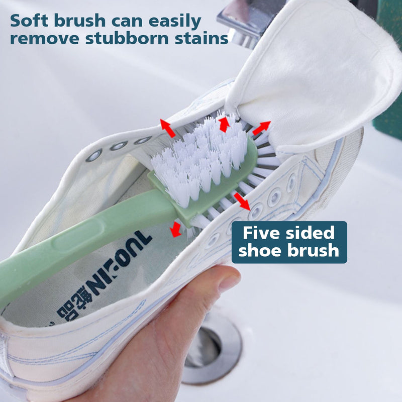 New 5-sided Long Handle Shoe Cleaning Brush Shoe Cleaner Washing Toilet Lavabo Dishes Shoes Clean Wash Brush Home Cleaning Tools