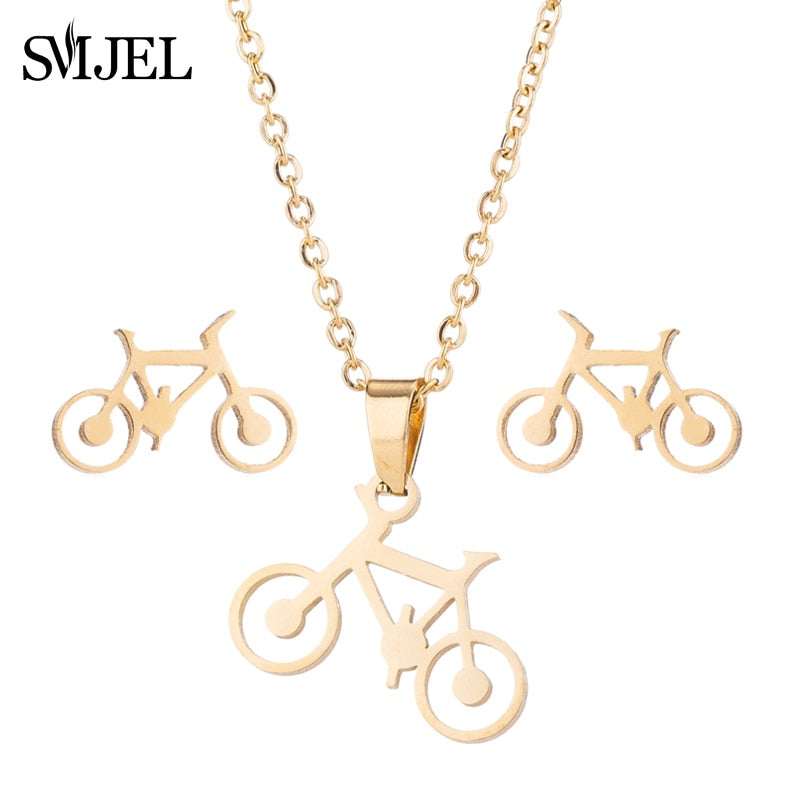 SMJEL Stainless Steel Necklaces for Women Jewelry Mini Animal Rabbit Necklace Heart Beat Dog Paw Print Collier Femme Wholesale