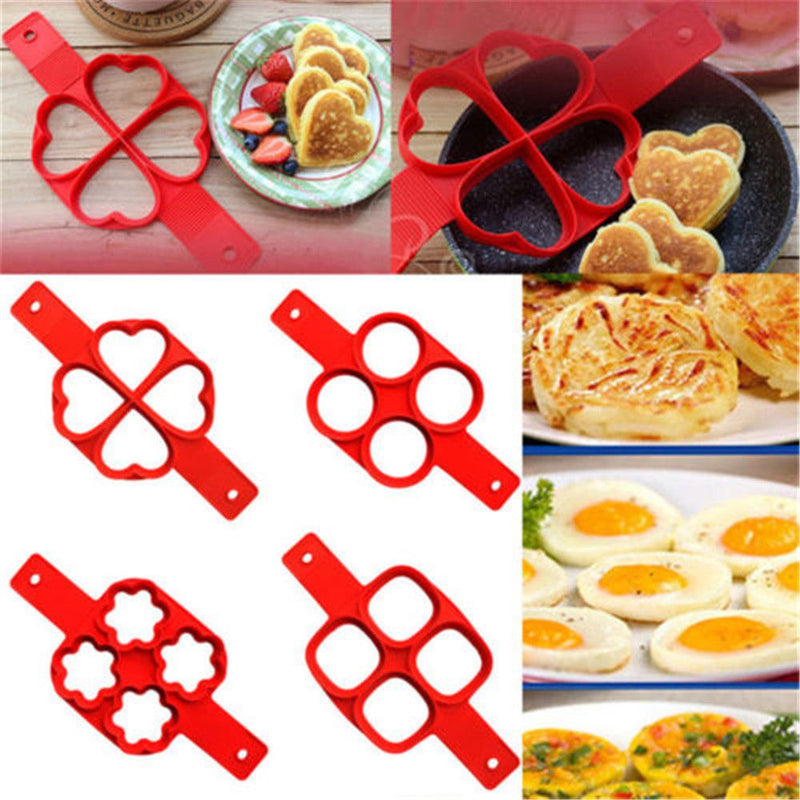 Egg Pancake Ring Nonstick Pancake Maker Mold Silicone Egg Cooker Fried Egg Shaper Omelet Moulds for Kitchen Baking Accessories