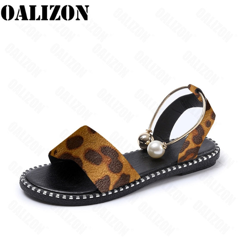 2022 New Summer Women Beaded Pearly Sandals Slippers Shoes Ladies Flats Sandals Flip Flop Casual Flat Slingback Sandals Shoes