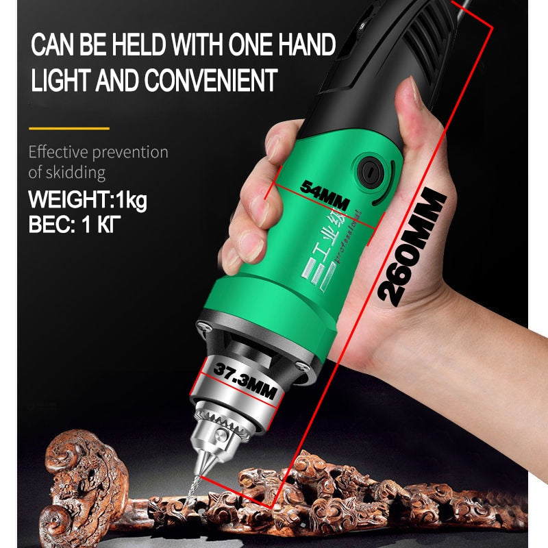High-Power Engraver Electric Drill Engraving Rotary Tool 260W/480W Machine With Flexible Shaft 6-Position Variable Speed