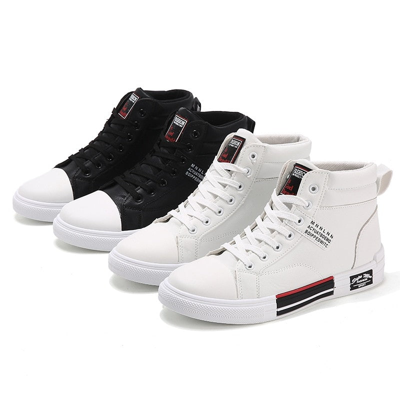 Brand Men High-Top Skateboard Shoes Leather Men&