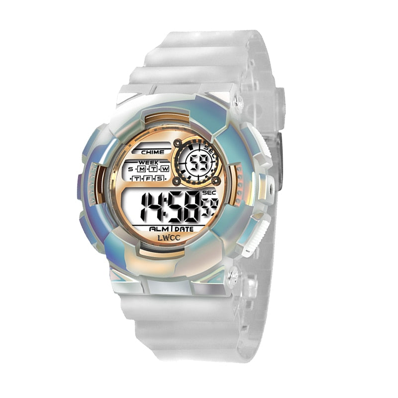 2022 LED Digital Watch for Women Waterproof Causal Sports Watches Ladies Transparent Watch Women&