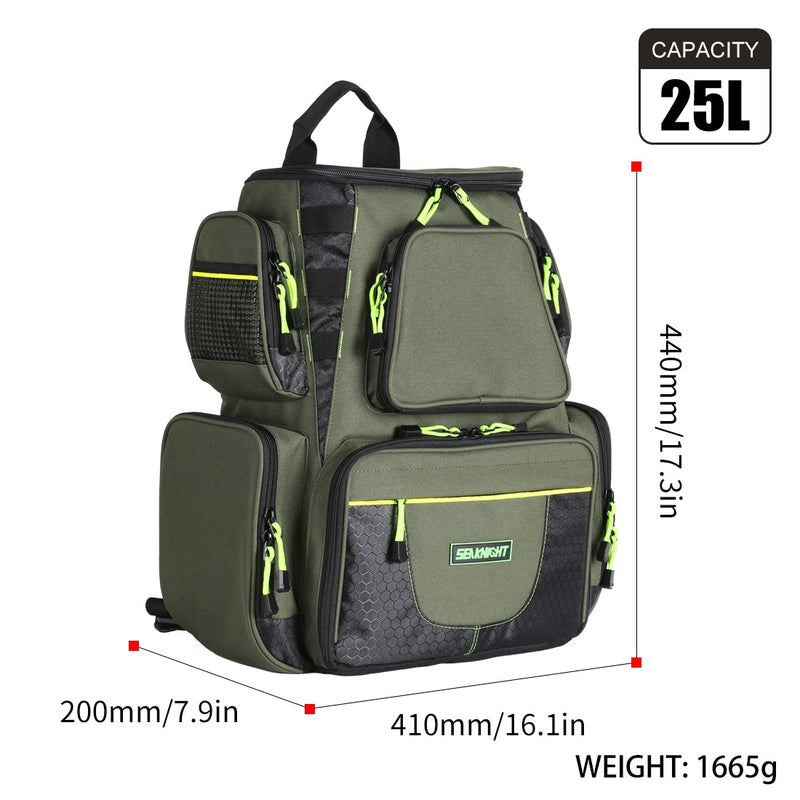 SeaKnight Brand SK004 Fishing Bag 25L 7.5L Large Storage Multifunctional Bag Water-Resistant Backpack Outdoor Fishing Tackle Bag