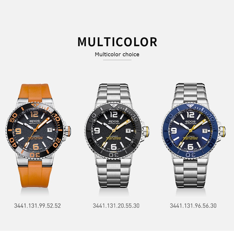 EPOS Men Watch Luxury Business Quartz Watches Stainless Stain Strap Sport Chronograph Men&