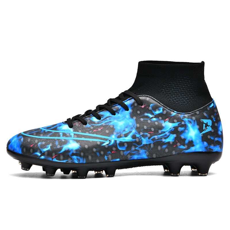 Men‘s High Top Soccer Shoes TF/FG Football Boots Cleats Non-Slip Wear-Resistant Grass Training Sneakers Outdoor Sport Footwears