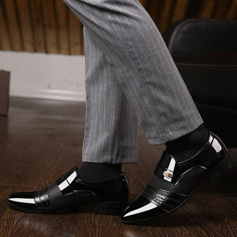 Slip on Men Dress Shoes Men Oxfords Fashion Business Dress Men Shoes 2020 New Classic Leather Men&