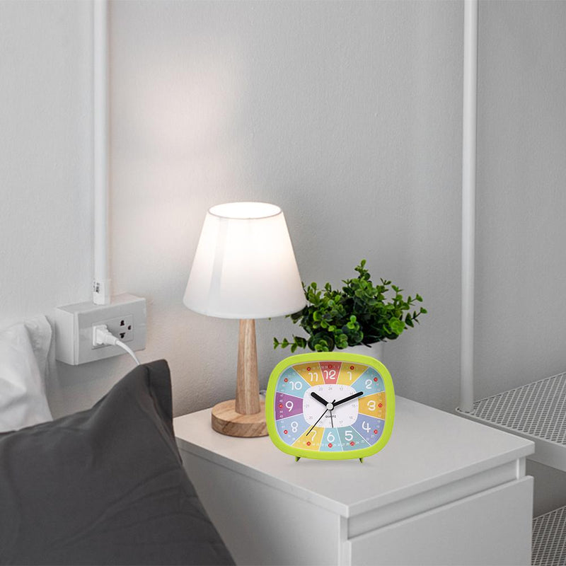 Mute Alarm Clocks Battery Bedside Desk Table Home Decor Kid Creat Gifts Square Portable Small Alarm Clock For Bedroom Drop ship