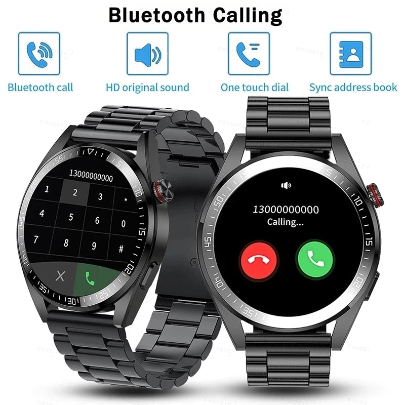 SACOSDING New Smart Watch Mens 8G Memory Local Music Player 454*454 AMOLED Screen Bluetooth Call Sport Man Smartwatch For Huawei