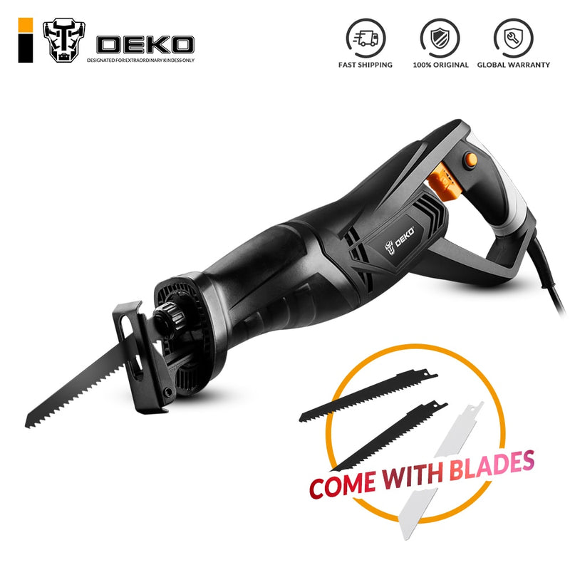 DEKO DKRS01 Electric Saw 900W Reciprocating Saw with Saw Blades Jigsaw Chainsaw Power Tools for Wood