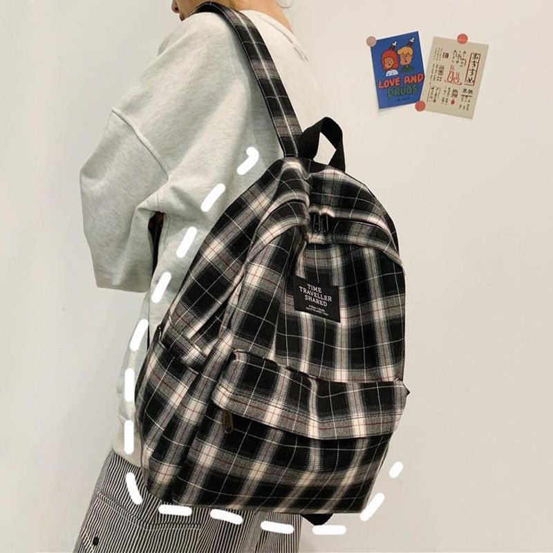 Fashion Plaid Canvas Women&