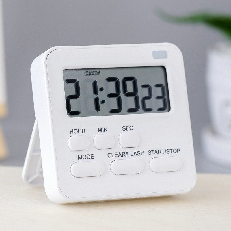 Portable Mini Digital Clock with Flashing Light Timer Cooking Kitchen Sport Study Game with Magnetic Countdown Alarm Clock