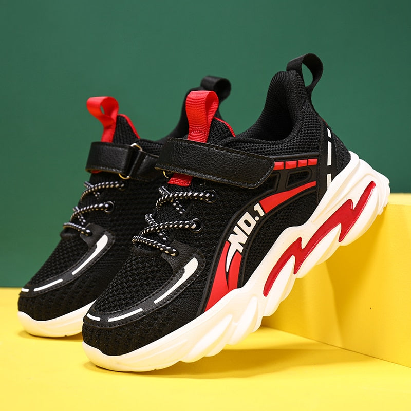 New Style Fashion Children Shoes Boys Sneakers High Quality Sports Shoes Breathable Non-Slip Casual Knitting Brand Running Shoes