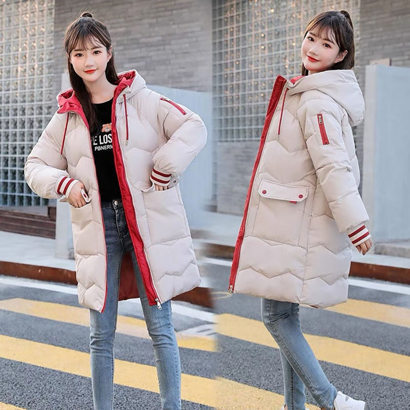 Women Winter Down Padded Jacket 2022 New Women Warm Thick Cotton Coat Korean Loose Hooded Parkas Female Outwear Winter Jacket