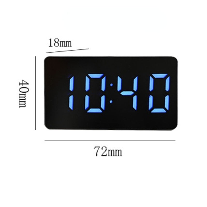 Mirror Table Clock Multifunctional Digital Alarm Snooze Display Time Night LED Light Desk Desktop Home Decor Gifts for Children