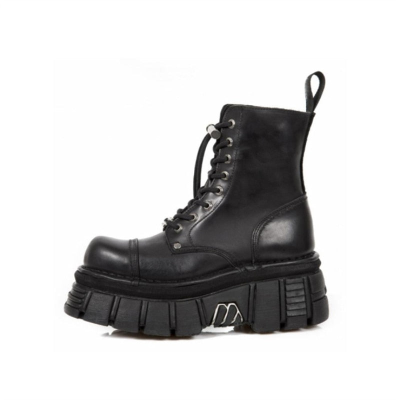 New 2023 Brand Design Punk Gothic Short Platform Motorcycle Boots Women Height Increasing Casual Thick Sole Shoes