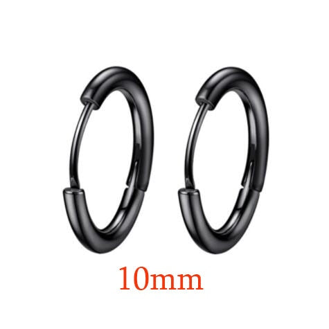 Stainless Steel 1 Pair Minimalist Huggie Hoop Earrings For Women Gold Color Tiny Round Circle 6/8/10mm Punk Unisex Rock Earring