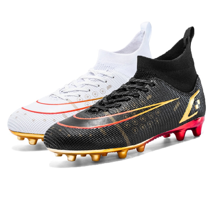 Men Soccer Shoes TF/FG High Ankle Football Boots Teenagers Adult Kids Cleats Grass Training Match Sport Sneakers Women New 33-46