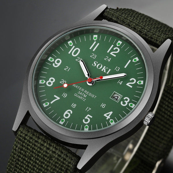 SOKI Men&#39;s Nylon 30m Waterproof Quartz Wristwatches Luxury Watch Men Designer Brand Famous Business Watch Male Smart Saat Erkek