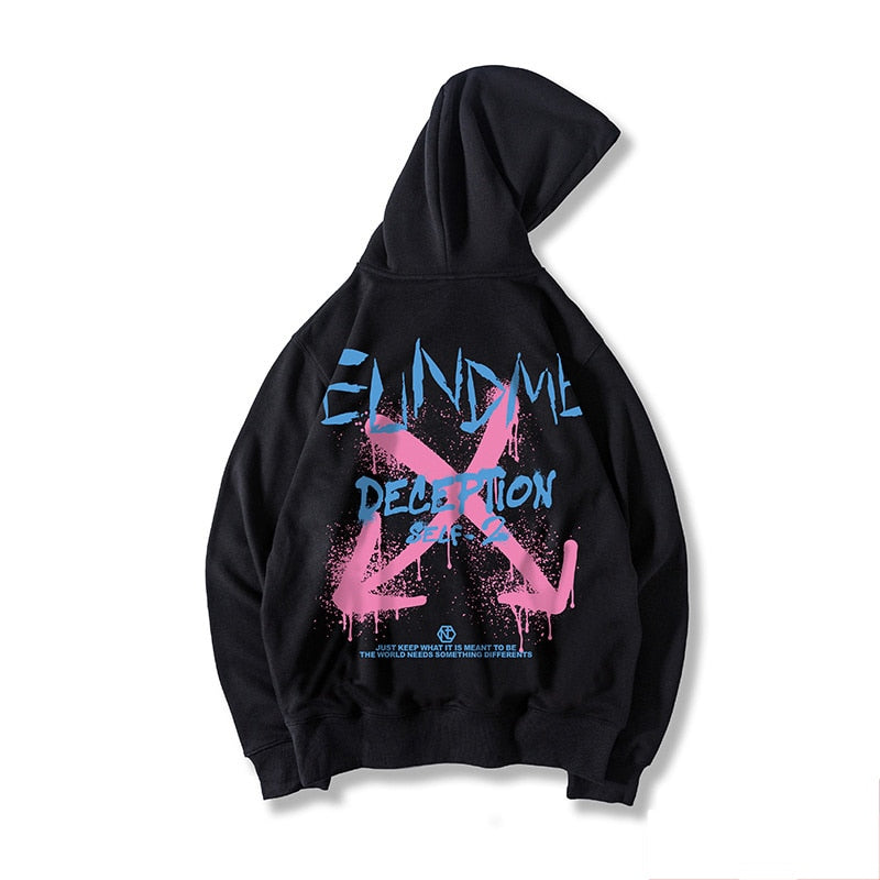 Autumn Hip Hop Arrow Graffiti Letter Hoodies Men&